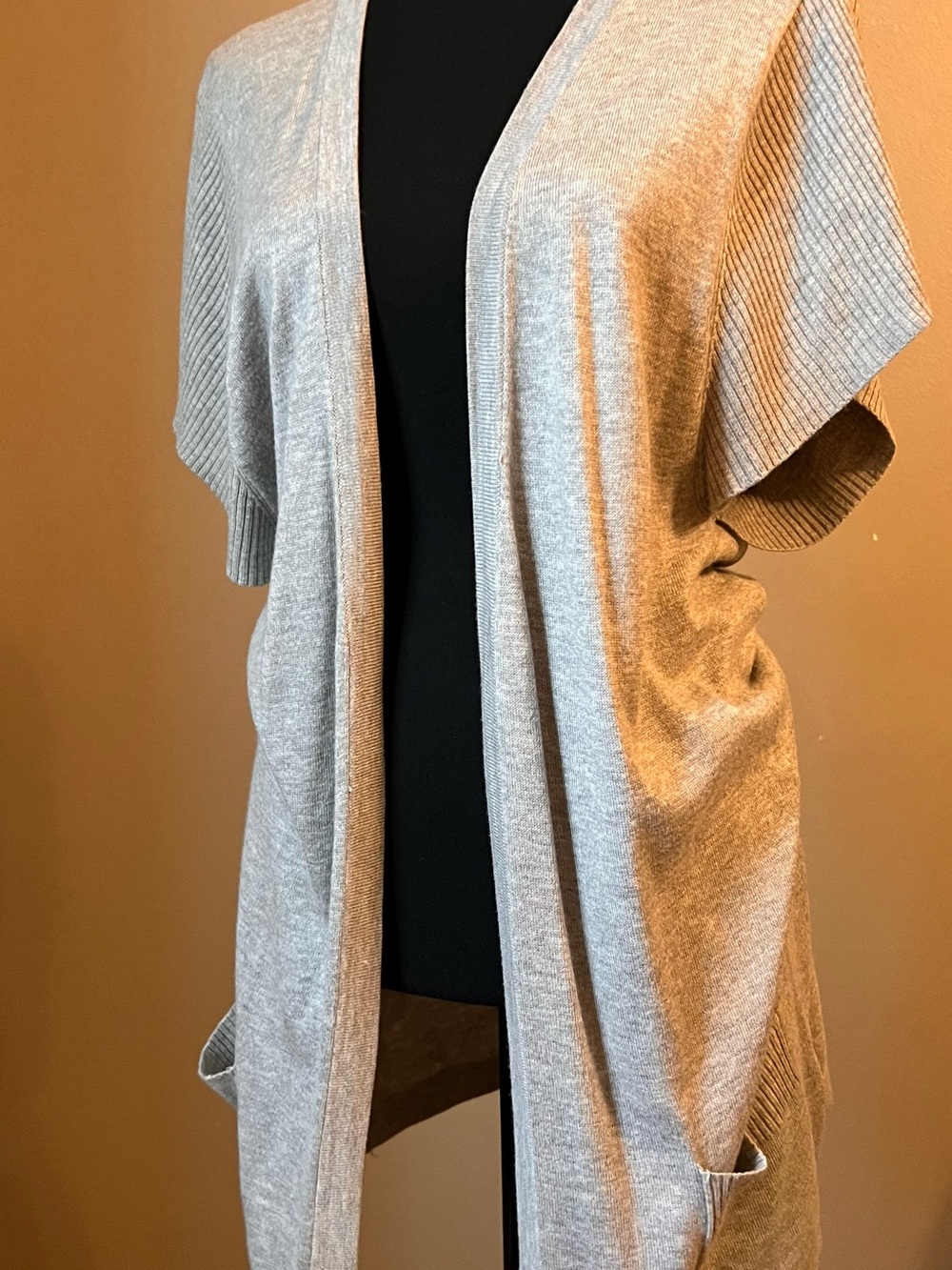 Open-Front Gray Women's Sweater Cardigan